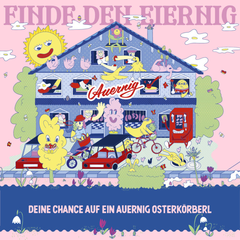Bunte Illustration mit fröhlichen Charakteren